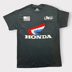 JT Racing USA Honda Graphic T-Shirt Black Mens Medium Motocross Racing Wing Logo